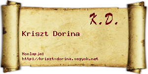 Kriszt Dorina névjegykártya